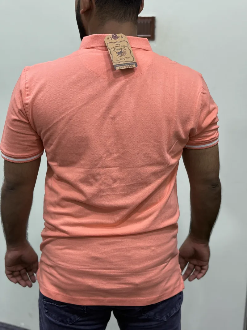 U.S. Polo Assn. U.S. Polo Assn. Men's Embroidered Polo Shirt (Peach) — view 4