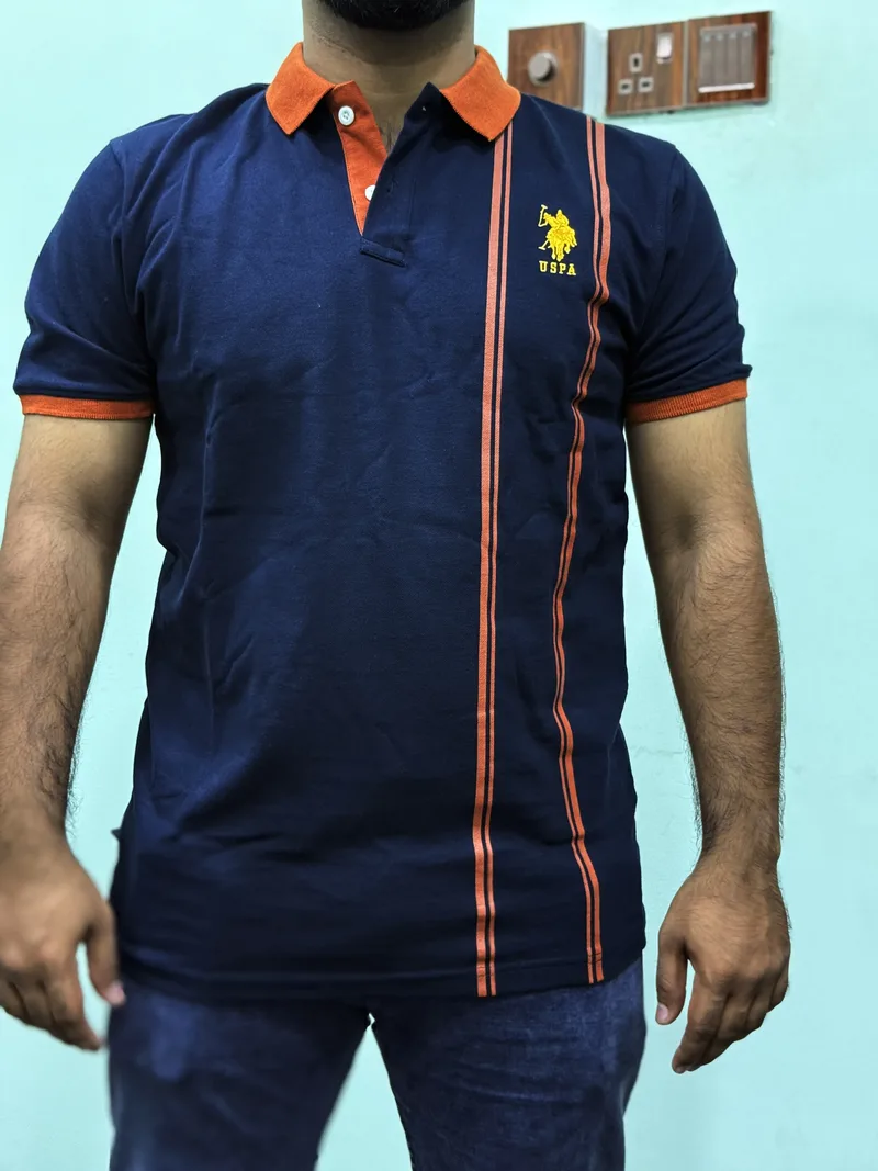 U.S. Polo Assn. U.S. Polo Assn. Men's Vertical Stripe Polo Shirt (Navy)